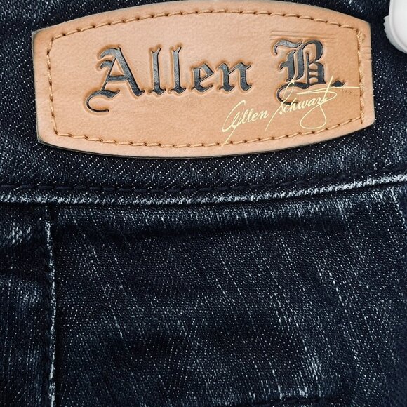 Ellen Schwartz Ellen B Women's Navy Denim Jeans Sie 12 Wide Leg Mid Rise Stretch - Picture 9 of 11